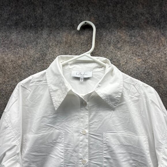 L'Academie Dress Shirt Womens XS White Button Down Anorak Utility Drape Nylon - Picture 8 of 10